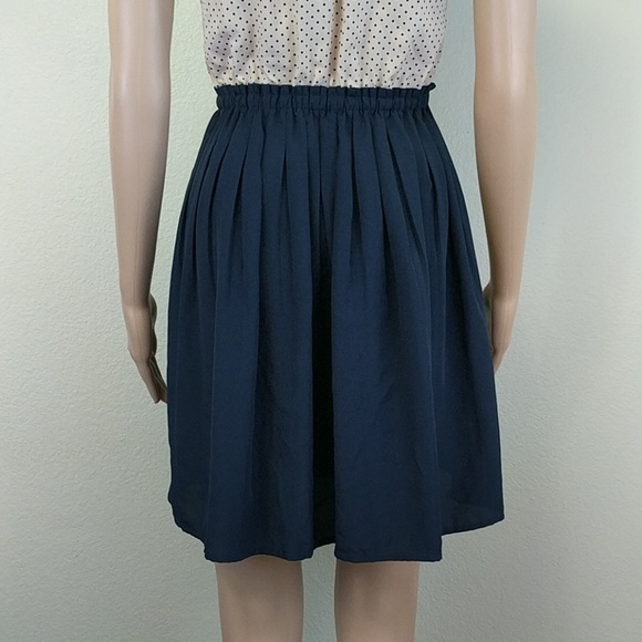 [Maison Jules] Navy Polka Dot Button Front Pleated - Picture 7 of 7